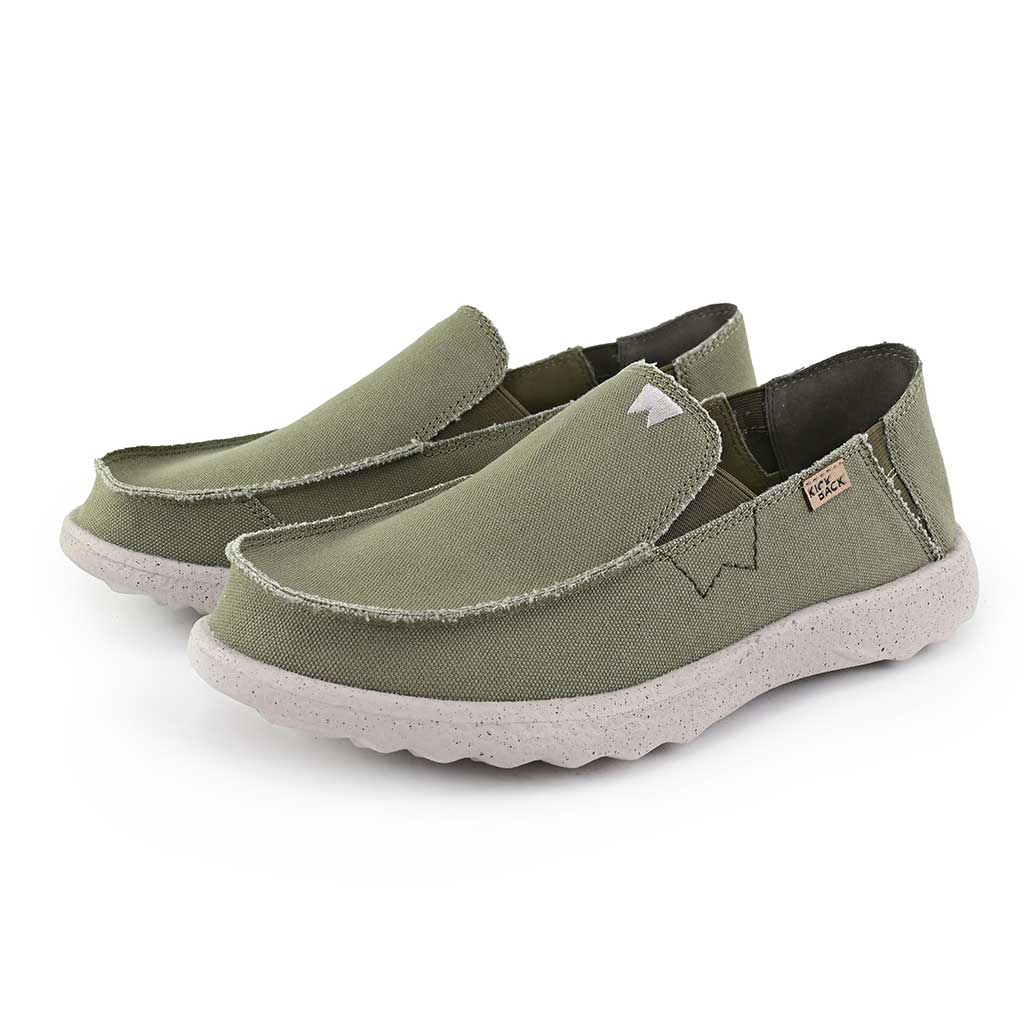 KickBack Couch 2.0 Canvas Men's Lightweight Slip On Shoe Khaki Green