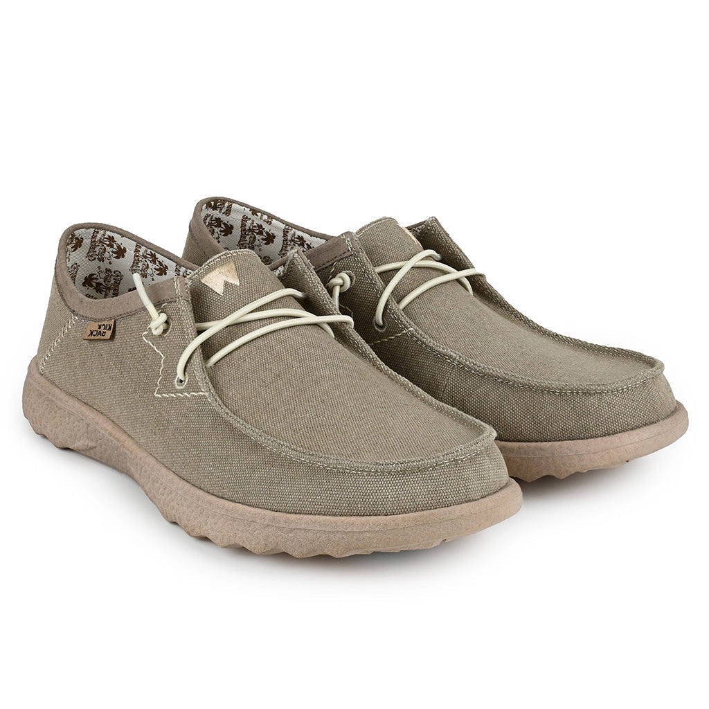 KickBack Lounger Men's Elasticated Lace Lightweight Slip On Shoe Taupe