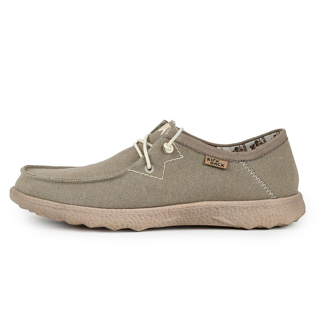 KickBack Lounger Men's Elasticated Lace Lightweight Slip On Shoe Taupe