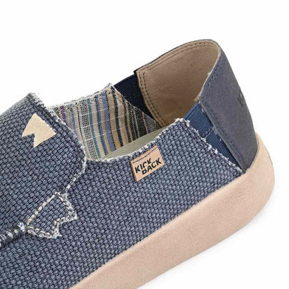 KickBack Barbeach Woven Men's Lightweight Canvas Slip On Shoe Navy