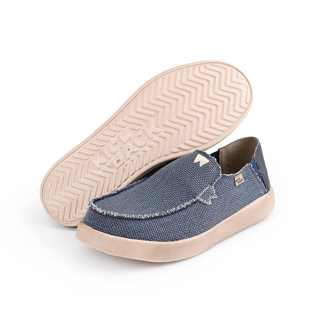 KickBack Barbeach Woven Men's Lightweight Canvas Slip On Shoe Navy