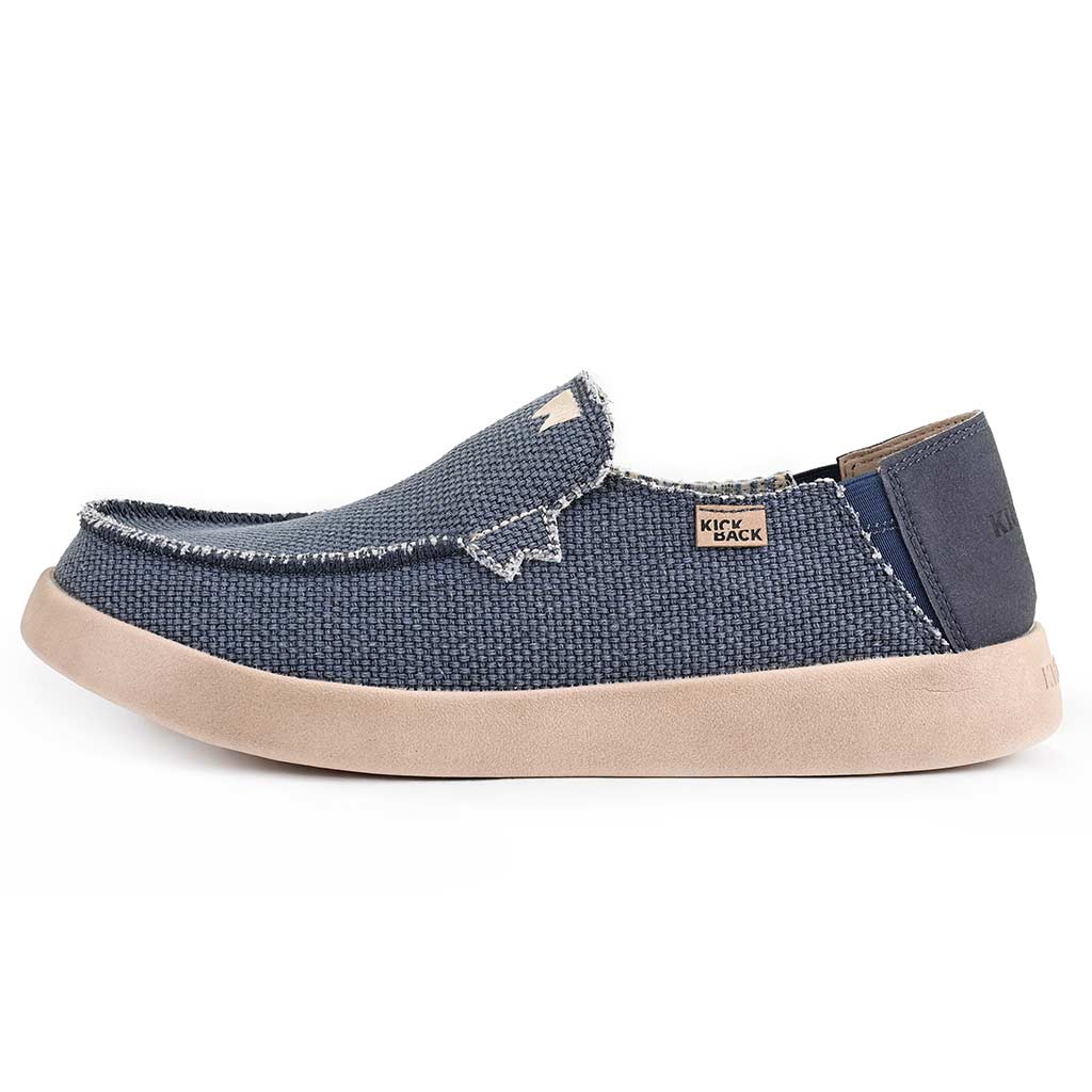 KickBack Barbeach Woven Men's Lightweight Canvas Slip On Shoe Navy