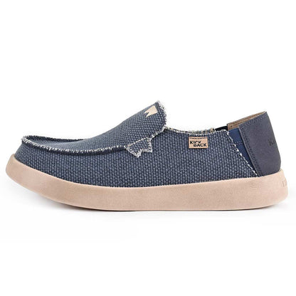 KickBack Barbeach Woven Men's Lightweight Canvas Slip On Shoe Navy