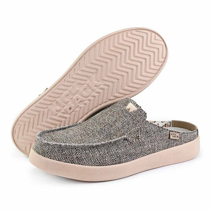 KickBack Barbeach Mule Weave Men's Lightweight Woven Canvas Slip On Shoe Brown