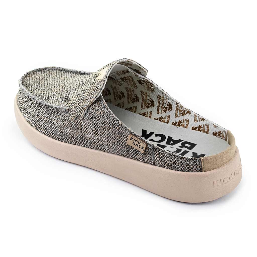 KickBack Barbeach Mule Weave Men's Lightweight Woven Canvas Slip On Shoe Brown