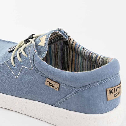 KickBack Haven Linen Men's Elasticated Lace Lightweight Slip On Shoe Light Blue