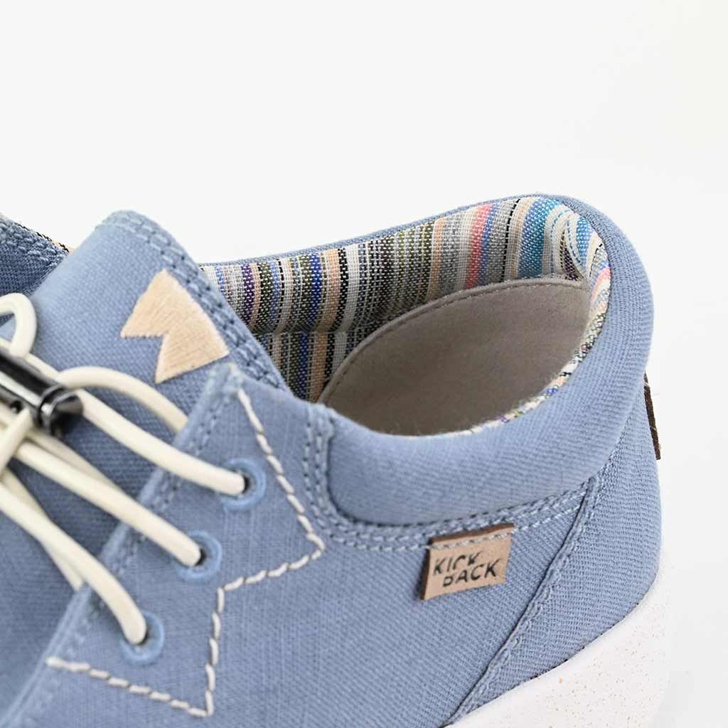 KickBack Haven Linen Men's Elasticated Lace Lightweight Slip On Shoe Light Blue