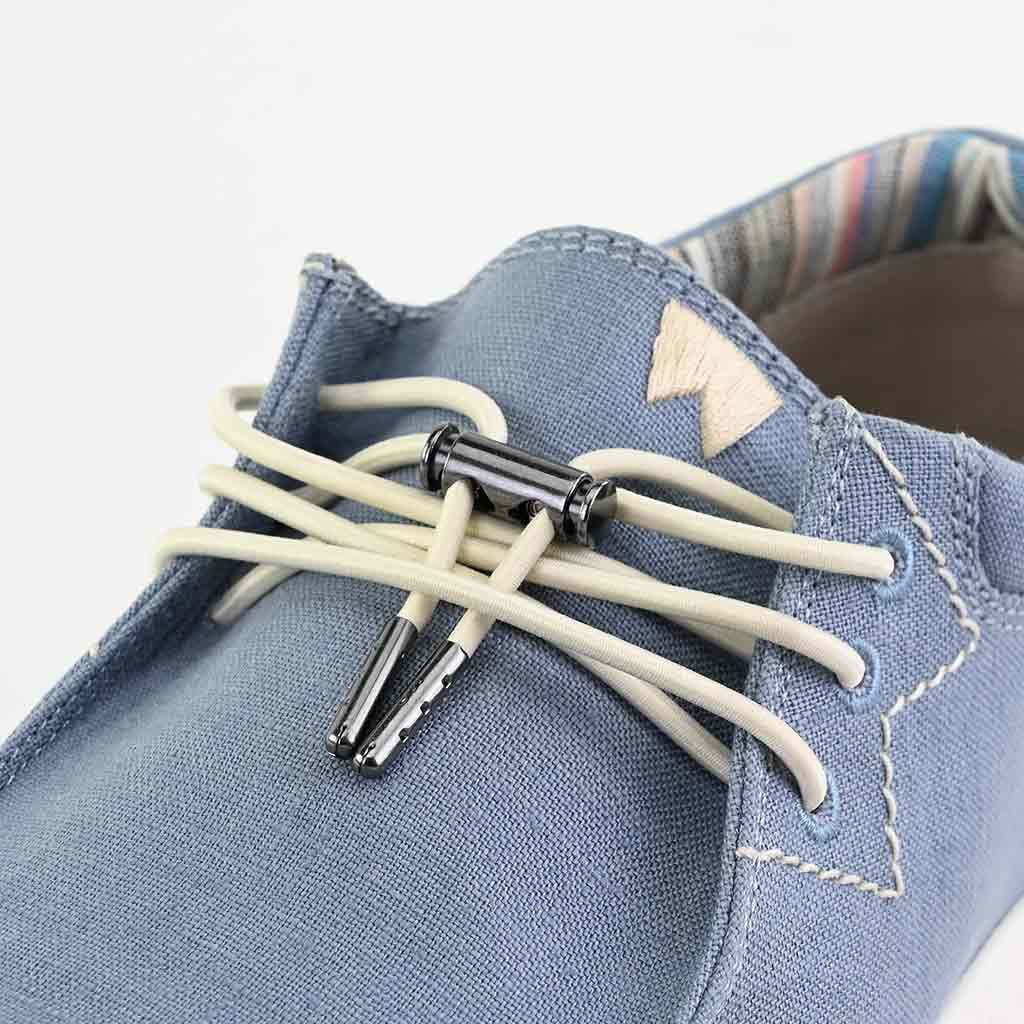 KickBack Haven Linen Men's Elasticated Lace Lightweight Slip On Shoe Light Blue