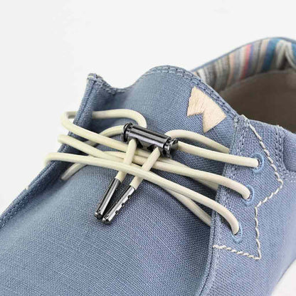 KickBack Haven Linen Men's Elasticated Lace Lightweight Slip On Shoe Light Blue