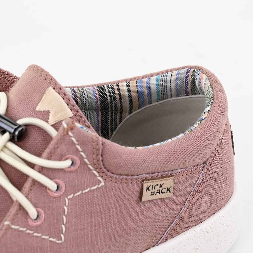 KickBack Haven Linen Men's Elasticated Lace Lightweight Slip On Shoe Dusky Pink