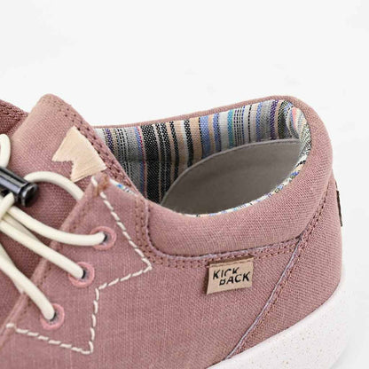 KickBack Haven Linen Men's Elasticated Lace Lightweight Slip On Shoe Dusky Pink