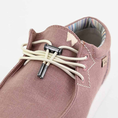 KickBack Haven Linen Men's Elasticated Lace Lightweight Slip On Shoe Dusky Pink