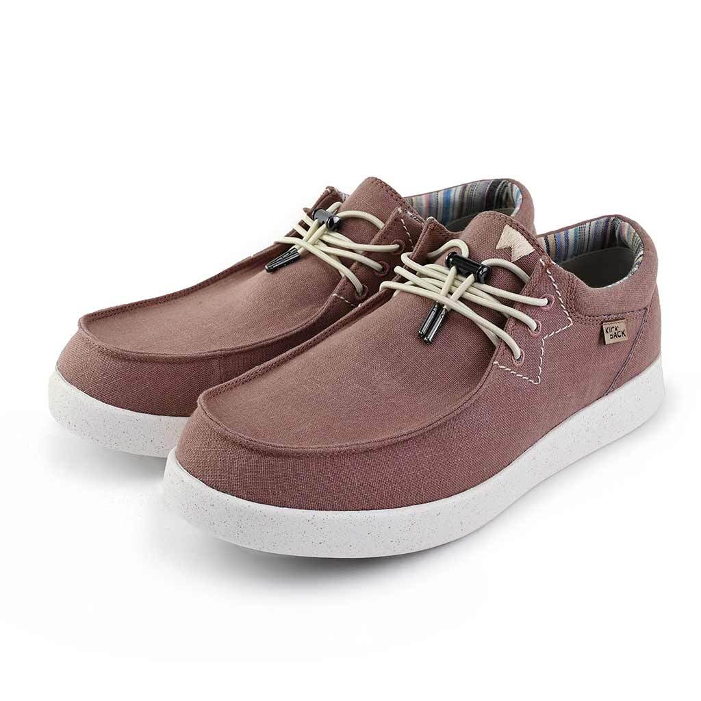 KickBack Haven Linen Men's Elasticated Lace Lightweight Slip On Shoe Dusky Pink