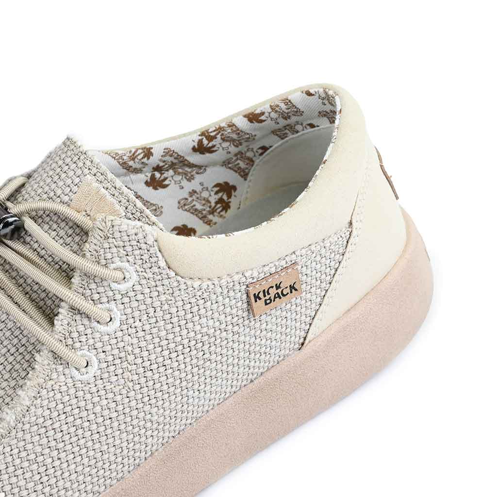 KickBack Haven Woven Men's Elasticated Lace Lightweight Slip On Shoe Off White