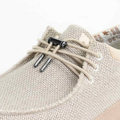 KickBack Haven Woven Men's Elasticated Lace Lightweight Slip On Shoe Off White