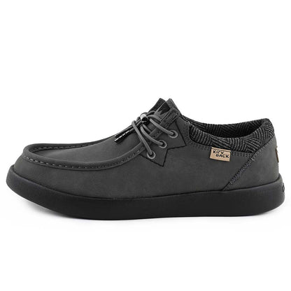 KickBack Haven Leather Men's Lightweight Water Resistant Slip On Shoe Grey