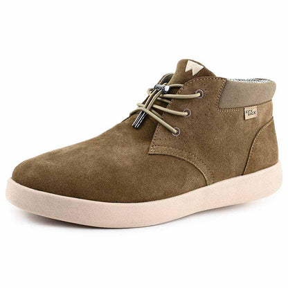 KickBack Gofer Men's Elasticated Lace Suede Chukka Boot Khaki