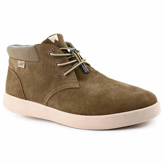 KickBack Gofer Men's Elasticated Lace Suede Chukka Boot Khaki