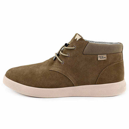 KickBack Gofer Men's Elasticated Lace Suede Chukka Boot Khaki