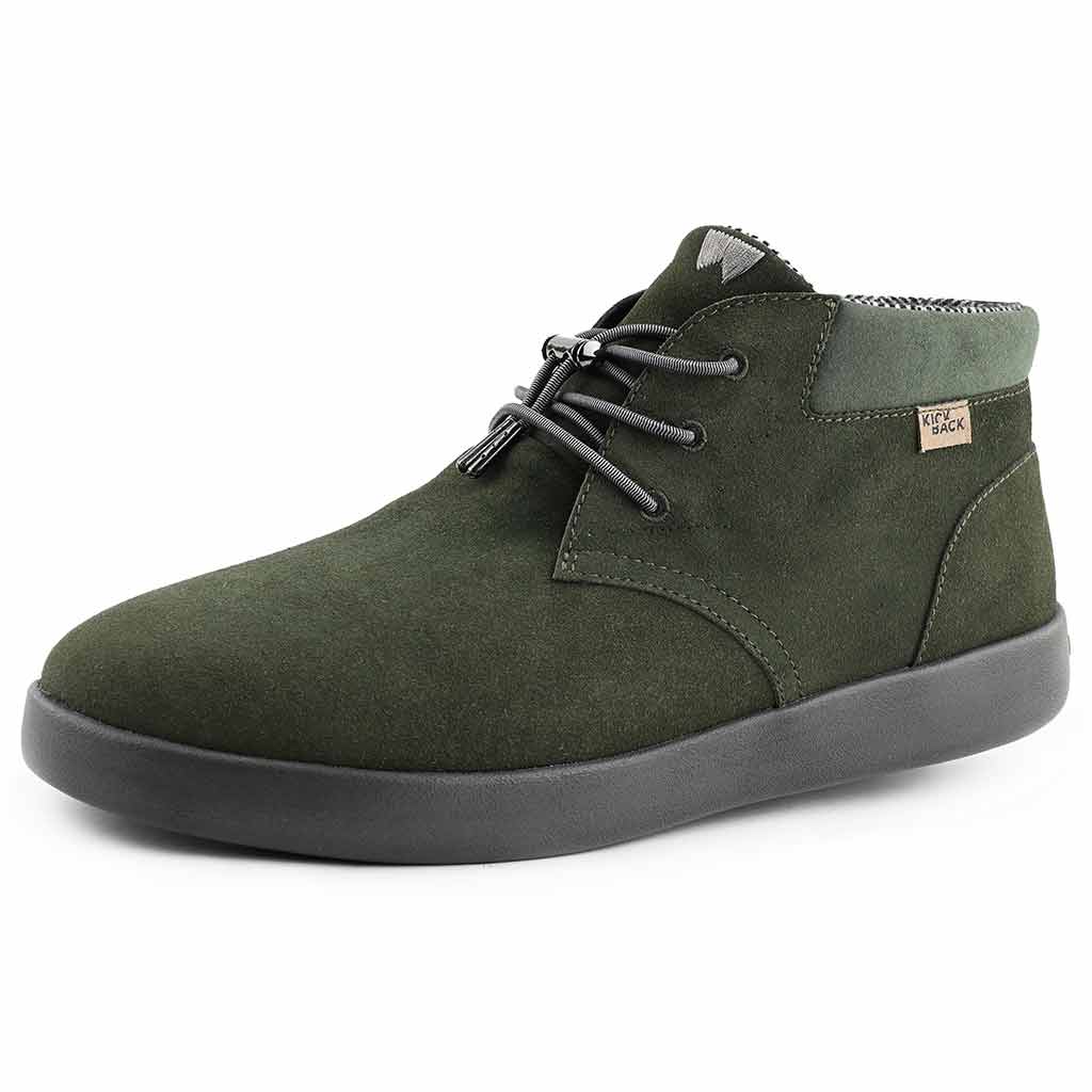 KickBack Gofer Men's Elasticated Lace Suede Chukka Boot Green