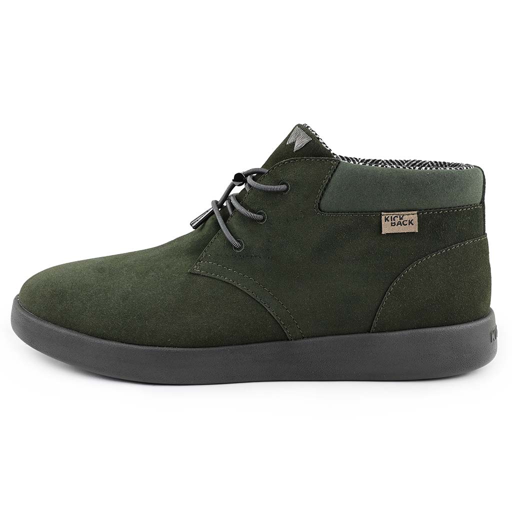 KickBack Gofer Men's Elasticated Lace Suede Chukka Boot Green