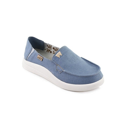KickBack Rizzo Linen Women's Lightweight Slip On Shoe Blue