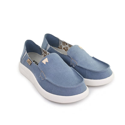 KickBack Rizzo Linen Women's Lightweight Slip On Shoe Blue