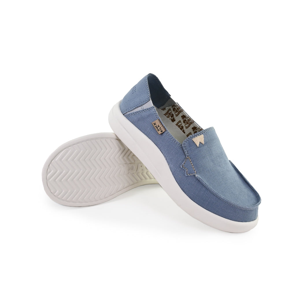 KickBack Rizzo Linen Women's Lightweight Slip On Shoe Blue