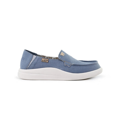 KickBack Rizzo Linen Women's Lightweight Slip On Shoe Blue