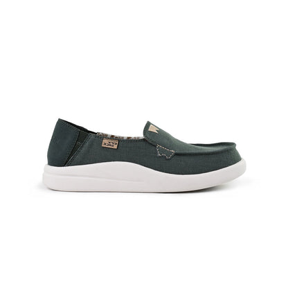 KickBack Rizzo Linen Women's Lightweight Slip On Shoe Dark Green