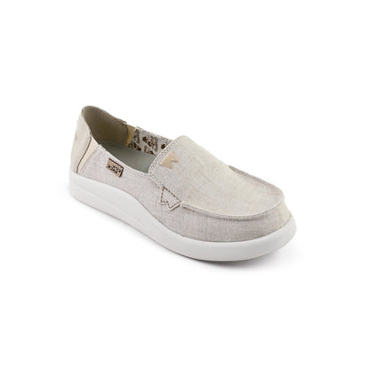 KickBack Rizzo Linen Women's Lightweight Slip On Shoe Natural
