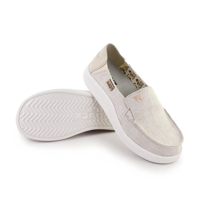 KickBack Rizzo Linen Women's Lightweight Slip On Shoe Natural