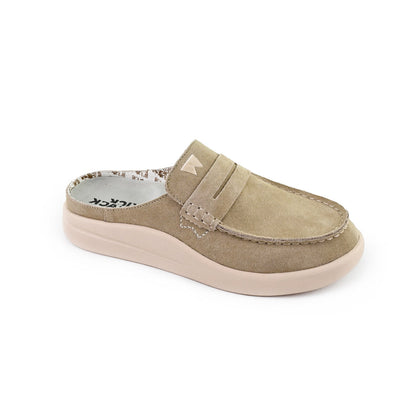 KickBack Frenchy Suede Women's Lightweight Slip On Mule Shoe Beige