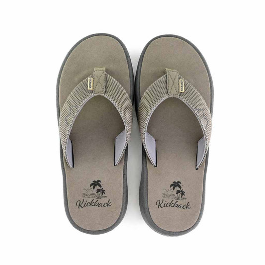 KickBack Koloa Mesh Men's Lightweight Foam Footbed Flip Flop Brown/Charcoal