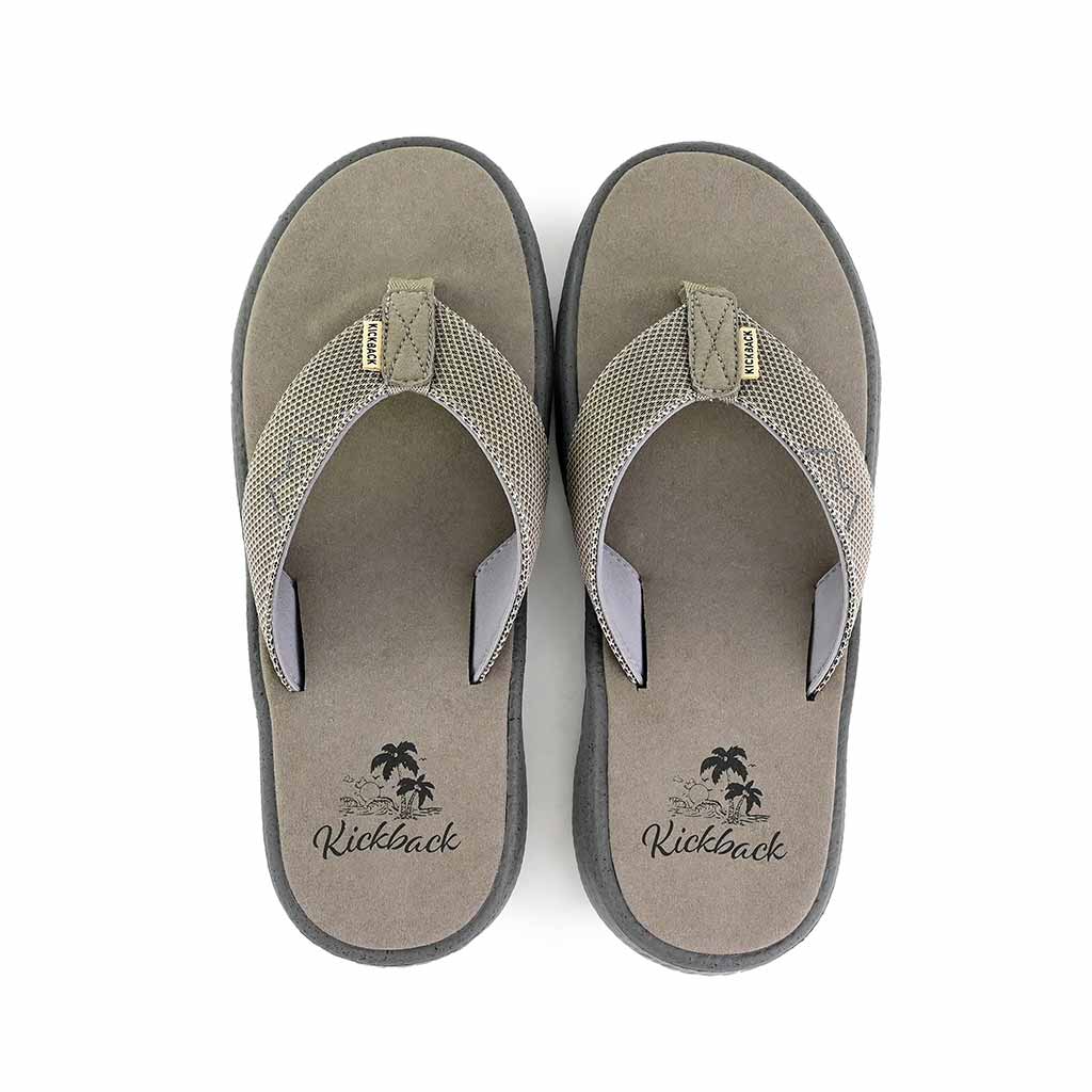 KickBack Koloa Mesh Men's Lightweight Foam Footbed Flip Flop Brown/Charcoal