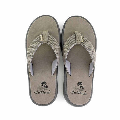 KickBack Koloa Mesh Men's Lightweight Foam Footbed Flip Flop Brown/Charcoal