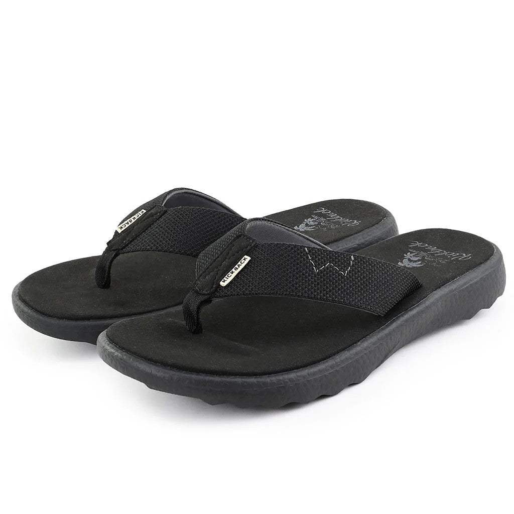 KickBack Koloa Mesh Women's Lightweight Foam Footbed Flip Flop Black/Black