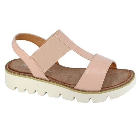 Cipriata Aladina Womens Super Lightweight Elasticated Chunky Sandal Nude