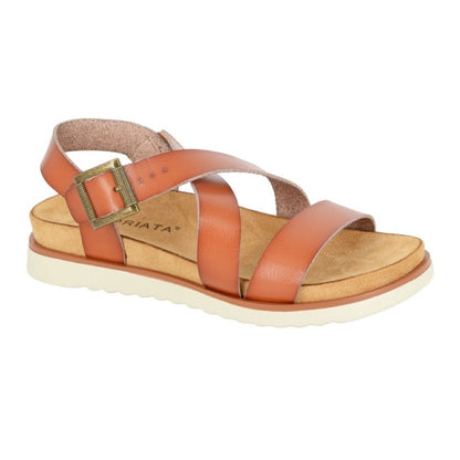 Cipriata Olvia Womens Low Wedge Halter Back Strappy Sandal Tan