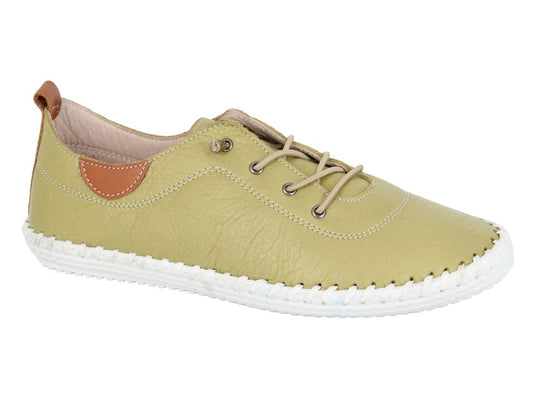 Mod Comfys Women's Softie Leather Plimsoll Pistachio