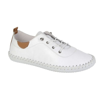Mod Comfys Women's Softie Leather Plimsoll White