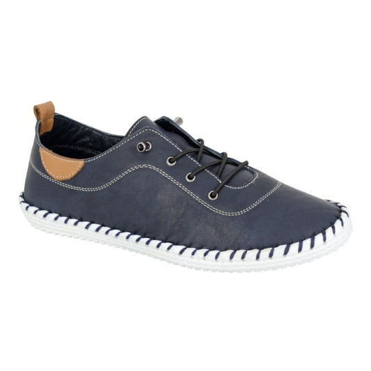 Mod Comfys Women's Softie Leather Plimsoll Navy