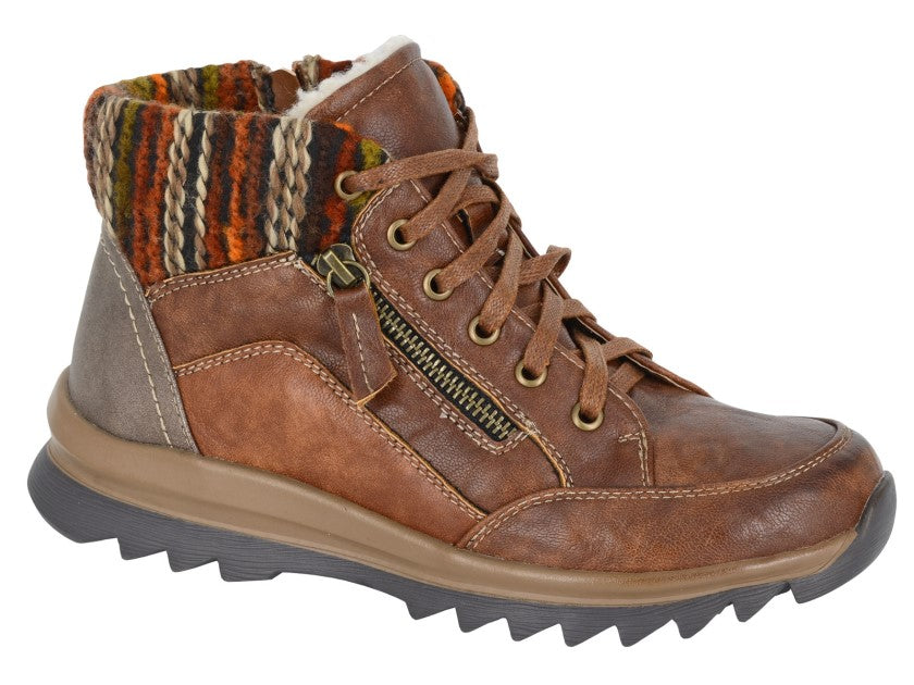 Cipriata Erte Women's Lace Up/Zip Ankle Boot Brown