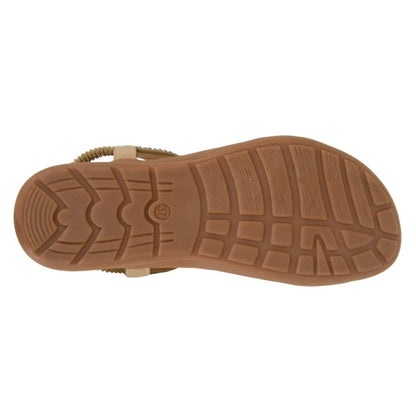 Cipriata Giovina Women's Bohemian Look Woven Strap Elasticated Slingback Sandal Beige
