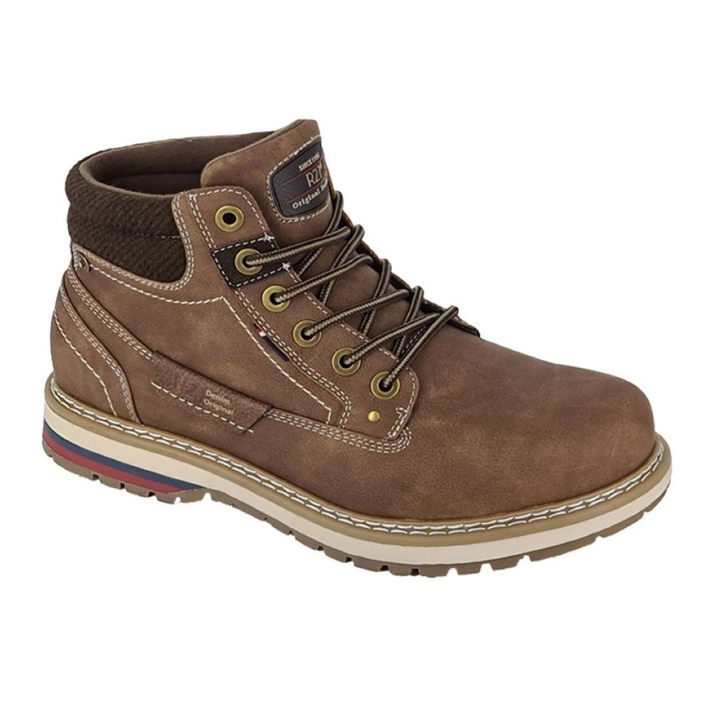 Route 21 Men's 6 Eye Ankle Fashion Stomp Boot Brown