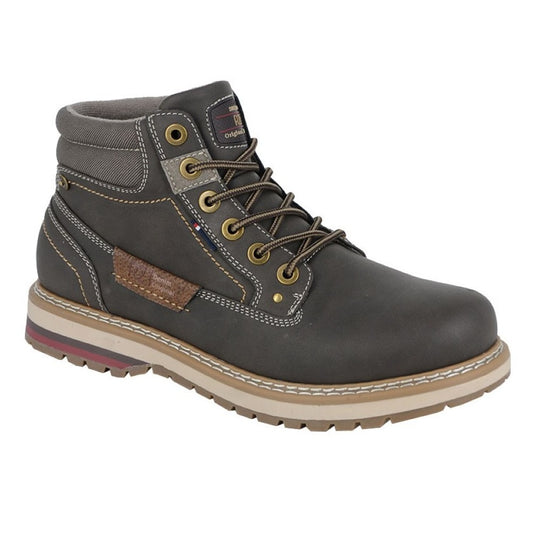 Route 21 Men's 6 Eye Ankle Fashion Stomp Boot Dark Brown