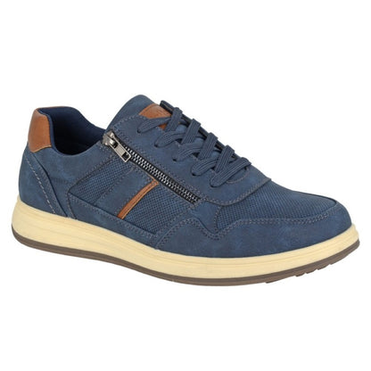 Scimitar Men's Fuller Fitting Lace / Zip Up Leisure Shoe Navy