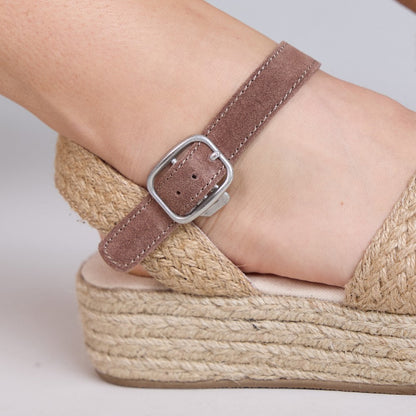 Emu Mackenzie Women's Espadrille Platform Ankle Buckle Sandal Natural