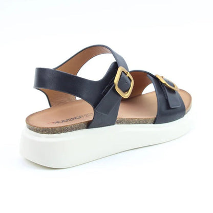 Heavenly Feet Abby Women's Lightweight Chunky Buckle Sandal Black