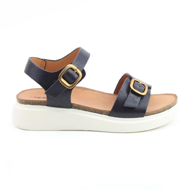 Heavenly Feet Abby Women's Lightweight Chunky Buckle Sandal Black